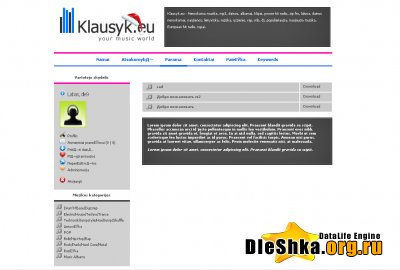 Скачать Klausyk музыкальный шаблон DLE 9.0