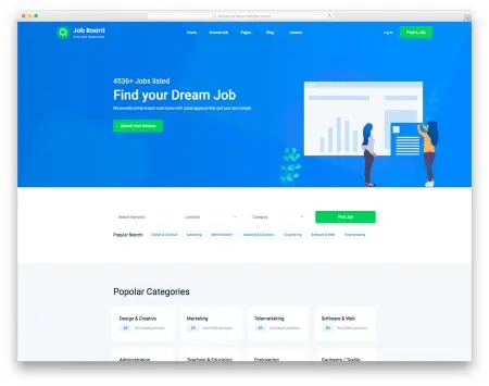 Job Board 2 - шаблон кадрового агентства бесплатно