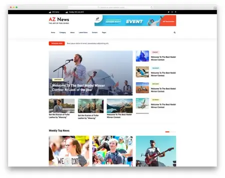 Скачать Aznews - шаблон сайта новостного портала