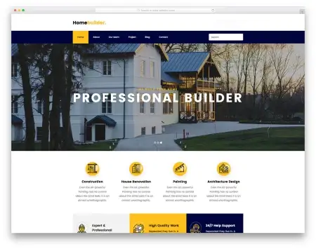 Скачать HomeBuilder - шаблон сайта для строительных фирм