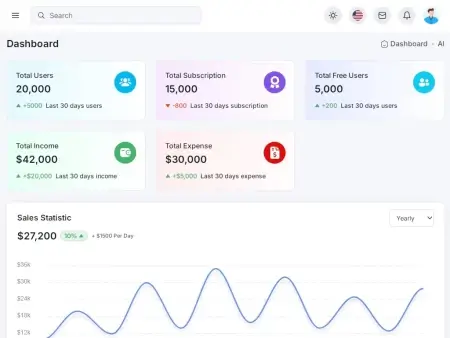 Скачать WowDash -  Шаблон панели администратора