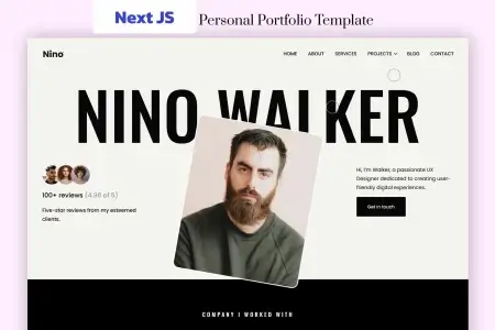Nino - шаблон онлайн-портфолио бесплатно